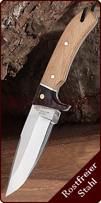 Rostfreies Messer 22,0 cm mit Buchenholzgriff