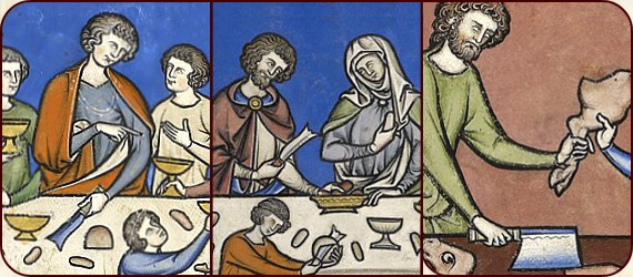 Mittelalterliche Messer in der Maciejowski-Bibel (1240 - 1250) 