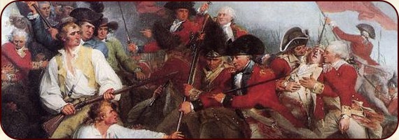 Ausschnitt aus dem Gemälde "Der Tod von General Warren in der Schlacht von Bunker Hill" (1786) von John Trumbull (June 6, 1756 – November 10, 1843)