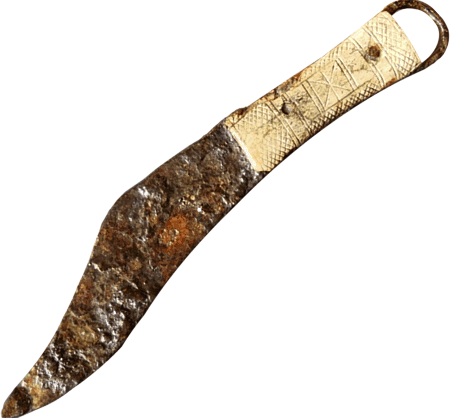 Römisches Gebrauchsmesser mit Knochengriff (Original)