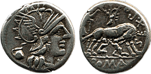 Römische Münze mit Lupa Romana