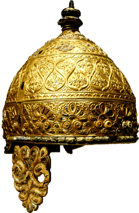 Keltischer Bronzehelm aus Agris, einer Gemeinde im Westen Frankreichs die zum Département Charente in der Region Nouvelle-Aquitaine gehört.