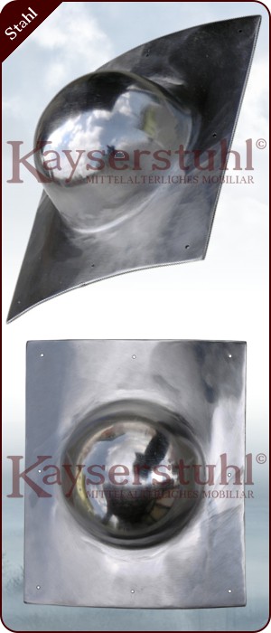 Römischer Schildbuckel (Sechskant) aus Stahl, gekrümmt