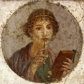 Mädchen mit Wachstafelbuch und Stilus (Herculaneum, um 50 a.D.)