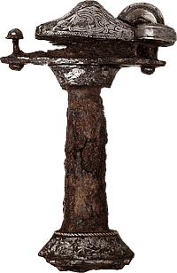 Griffpartie eines langobardischen Schwertes (Trezzo sull'Adda, Lombardei, Italien, 7. Jahrhundert)