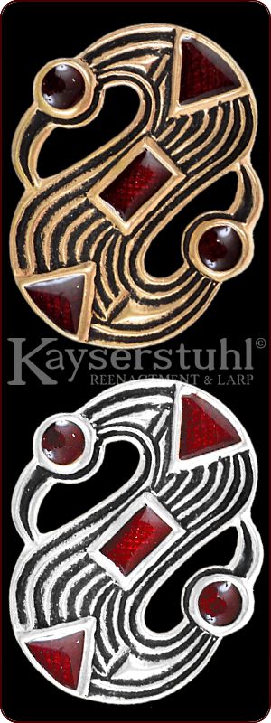 Bajuwarische Vogelfibel in S-Form mit Glaseinlagen (6. Jh..)