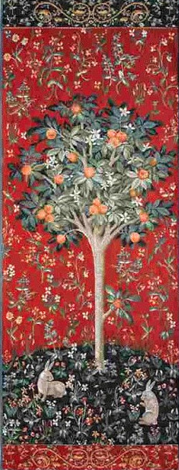 Tapisserie "La Dame a la Licorne - Orangenbaum"