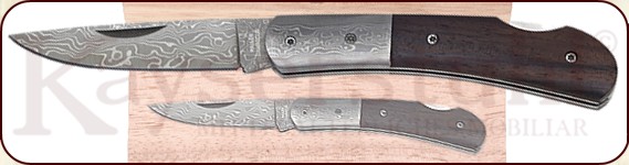Damast-Taschenmesser mit Ebenholzgriff