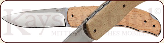 Taschenmesser mit Buchenholzgriff (rostfrei)