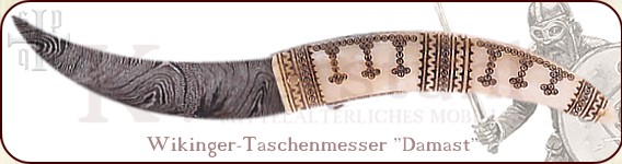 Wikinger-Taschenmesser "Damast/Knochen"