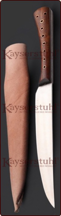 Tafelmesser mit Lederscheide in drei Varianten