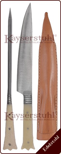 Tafelmesser 24,0 cm & Essdorn mit Scheide