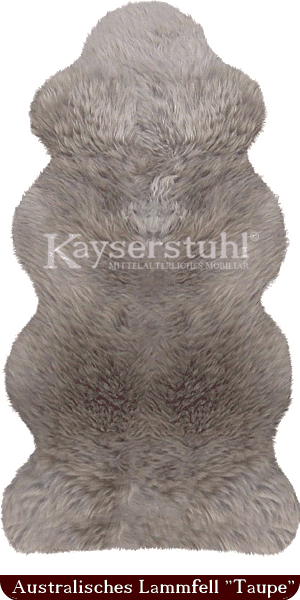 Australisches Lammfell mit Ende "Taupe" 140 cm