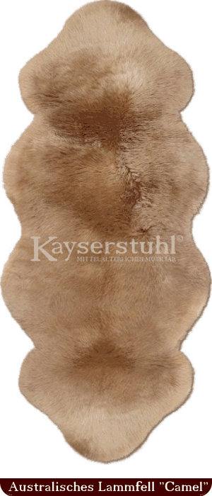 Australisches Lammfell mit Doppelkopf "Camel" 140 cm