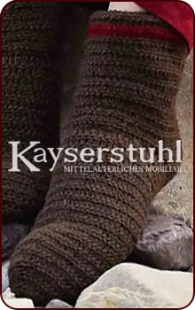 Nadelgebundene Socken 'Ymir", dunkelbraun/rot