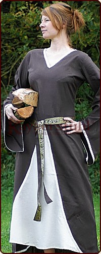 Mittelalterliches Kleid "Marian", braun/natur