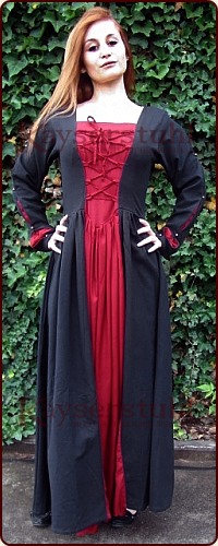Mittelalterkleid "Elvira" schwarz/rot 