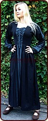 Mittelalterkleid "Elvira" schwarz/blau