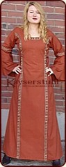Mittelalterliches Kleid "Liliane" Ziegelrot (Uni)
