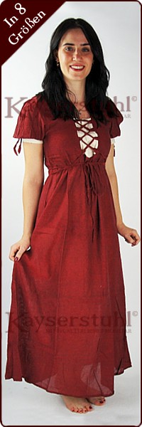 Leichtes Sommerkleid "Daphne", rot/natur