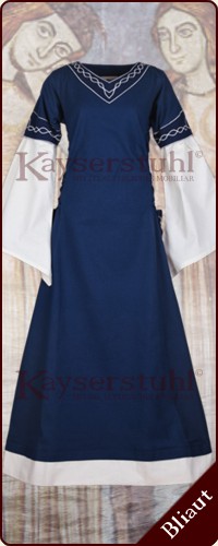 Bliaut-Kleid "Laura" in blau/natur
