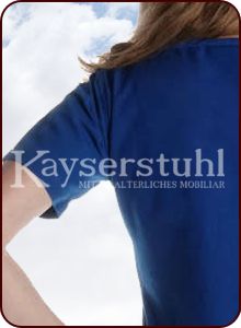 Kurz&auml;rmeliges Cotehardie-Kleid "Birte" in blau