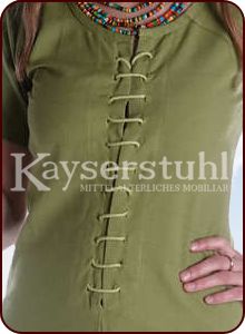 Kurz&auml;rmeliges Cotehardie-Kleid "Birte" in hellgr&uuml;n