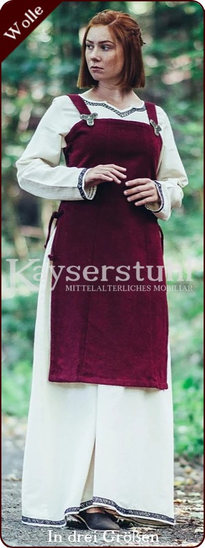 Wikingerzeitliches Trägerkleid aus Wolle, rot