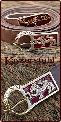 Mittelalterlicher Langgürtel mit Löwe & Greif (2,6 cm)
