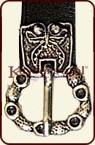 Schnalle des mittelalterlichen Langgürtels Typ III (2,2 cm) braun