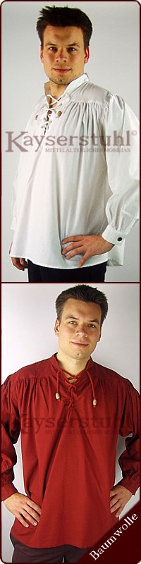 Mittelalterliches Hemd mit Frontschnürung