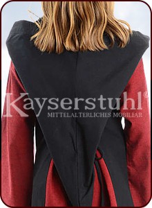 Mittelalter Kinderkleid "Ronja" mit Kapuze, schwarz/rot