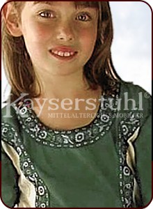 Mittelalterliches Kinderkleid "Leonie", grün/natur