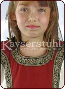 Mittelalterliches Kinderkleid "Leonie", rot/natur