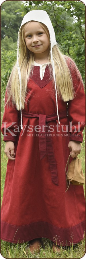 Wikingerzeitliches Kinderkleid "Dottir", rot/rot