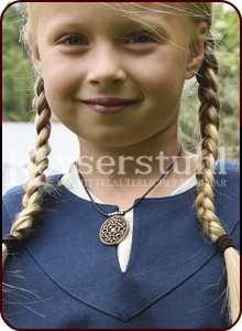 Wikingerzeitliches Kinderkleid "Dottir", blau/natur