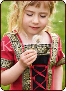 Mittelalterliches Kinderkleid "Estelle" mit kurzen Ärmeln