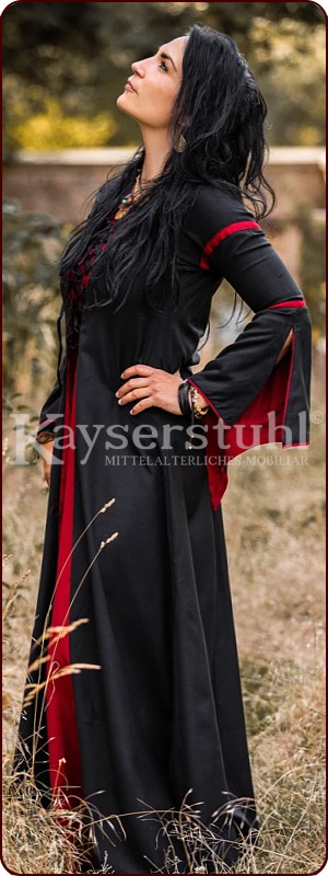 Mittelalterliches Kleid "Merida", schwarz/rot
