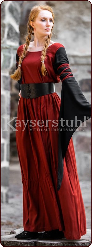 Mittelalterliches Kleid "Marian", schwarz/rot