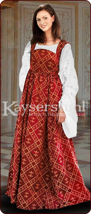 Mittelalterliches Kleid "Fleur-De-Lys" im Stil des 15. Jhds