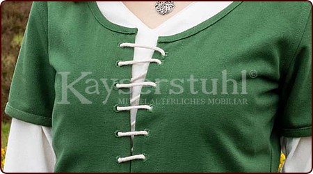Kurzärmeliges Cotehardie-Kleid "Apple", apfelgrün