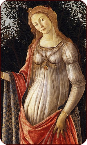 Die Göttin Venus aus Sandro Boticellis "La Primavera (Der Frühling)", hier 1481-1482