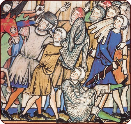 Hochmittelalterliche Schlupfgambesons in der Maciejowski-Bibel