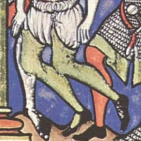 Beinlinge mit Füssen in der Maciejowksi-Bibel (Kreuzfahrerbibel) um 1250 a.D.