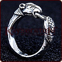 Wikingischer Ring "Hundekopf" (925er Silber)