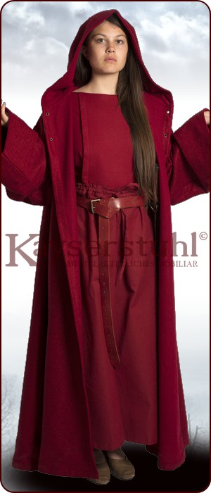 Robe "Kassandra" in dunkelrot aus Baumwolle