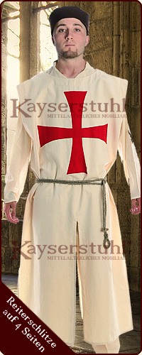 Weißer Waffenrock mit rotem Tatzenkreuz (lang)