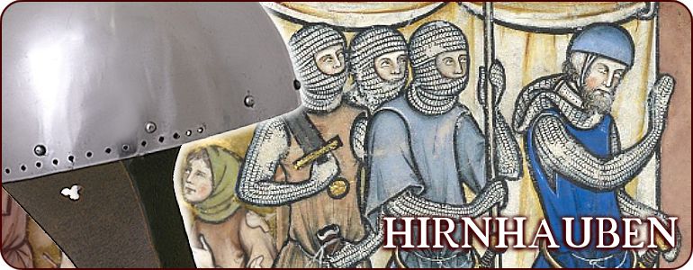 Hochmittelalterlicher Ritter mit Hirnhaube und abgezogener Kettenhaube