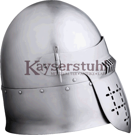 Frühe Beckenhaube mit Visier