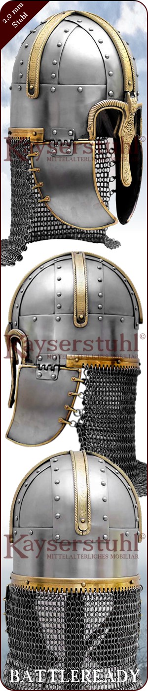 Coppergate-Helm mit vernieteter oder unvernieteter Brünne
